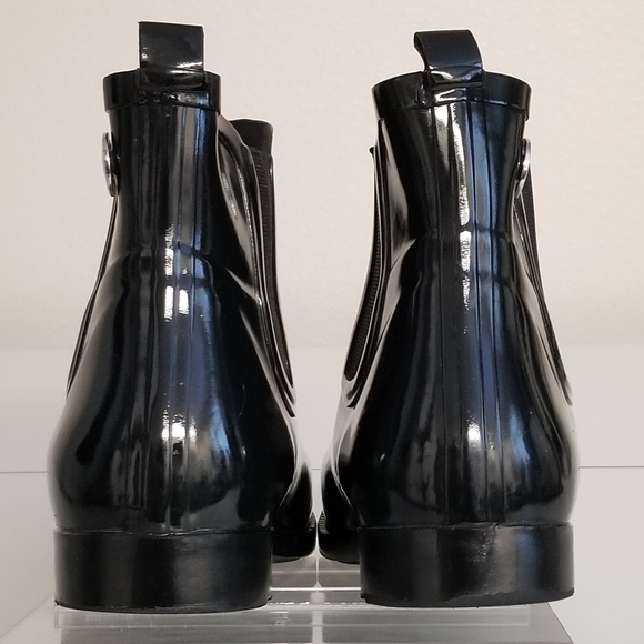 Michael Kors Womens Black Rubber Rain Boots Slip On Ankle Boots - Picture 6 of 10